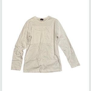 Diesel Boys Long Sleeve Crewneck Shirt Size 14 White Logo Tee